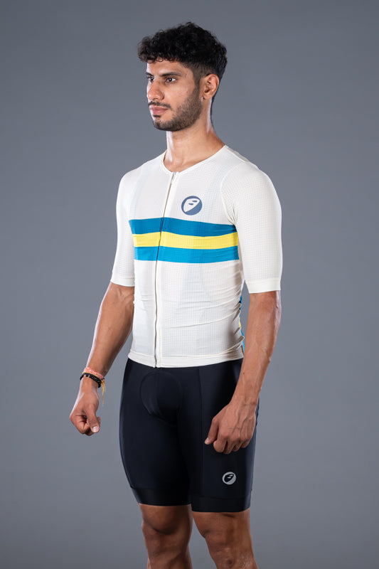 Men's Elite fit Ivory Cycling Jersey