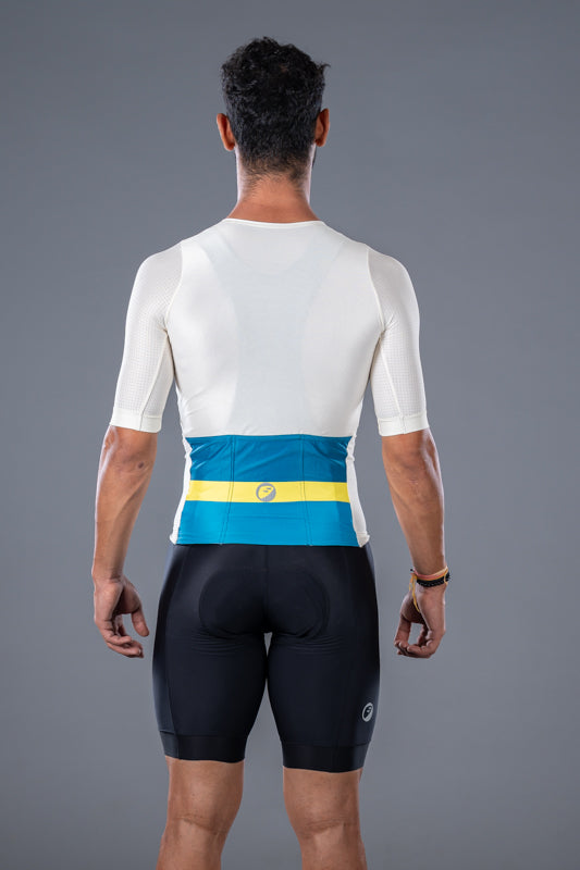 Men's Elite fit Ivory Cycling Jersey backside view