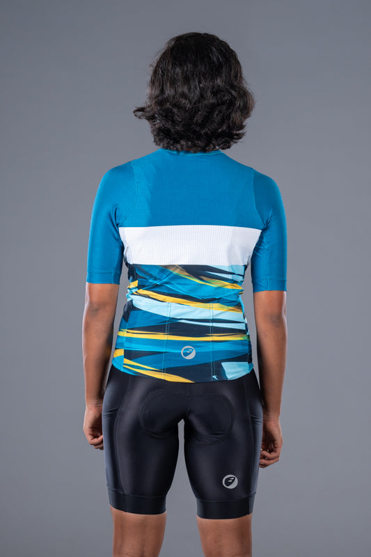 Women's Race fit Lightening Cycling Jersey backside view